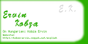 ervin kobza business card